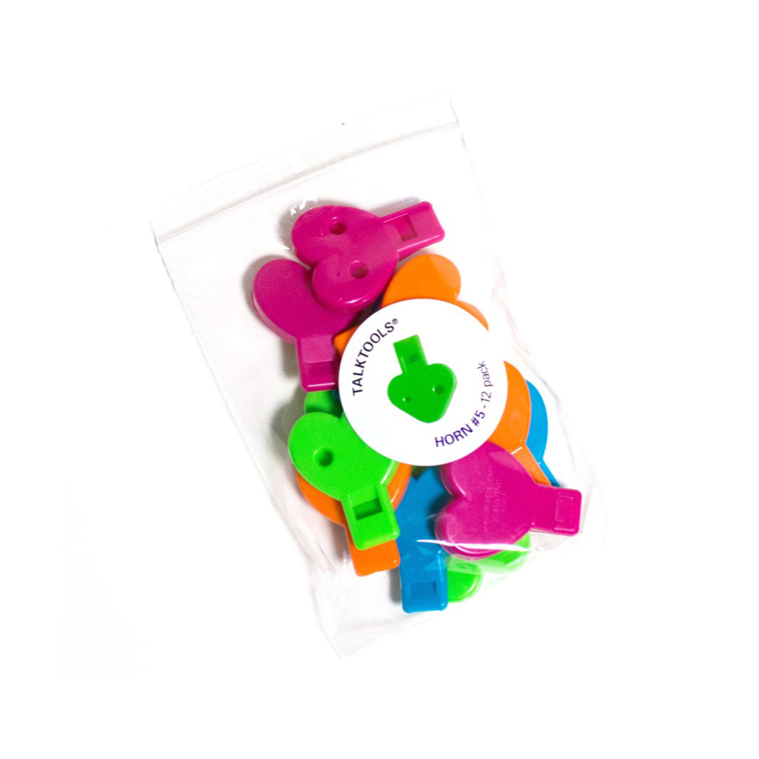 TalkTools Horn #5 - A horn instrument from the TalkTools Horn Hierarchy, utilized in speech therapy and oral motor exercises. It represents a moderate level of difficulty within the hierarchy, which ranges from #1, the easiest, to #12, the most challenging