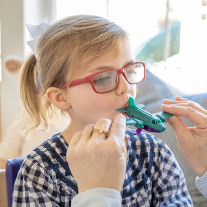TalkTools Horn #10 - A horn instrument from the TalkTools Horn Hierarchy, employed in speech therapy and oral motor exercises. It represents a moderate level of difficulty within the hierarchy, progressing from #1, the easiest, to #12, the most challenging.