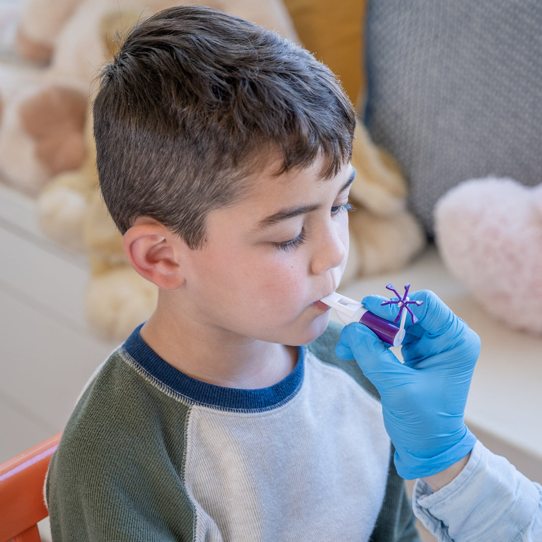 TalkTools Horn #4 - A horn instrument from the TalkTools Horn Hierarchy, designed for speech therapy and oral motor exercises. It represents an intermediate level of difficulty in the hierarchy, with #1 being the easiest to blow and #12 being the most challenging