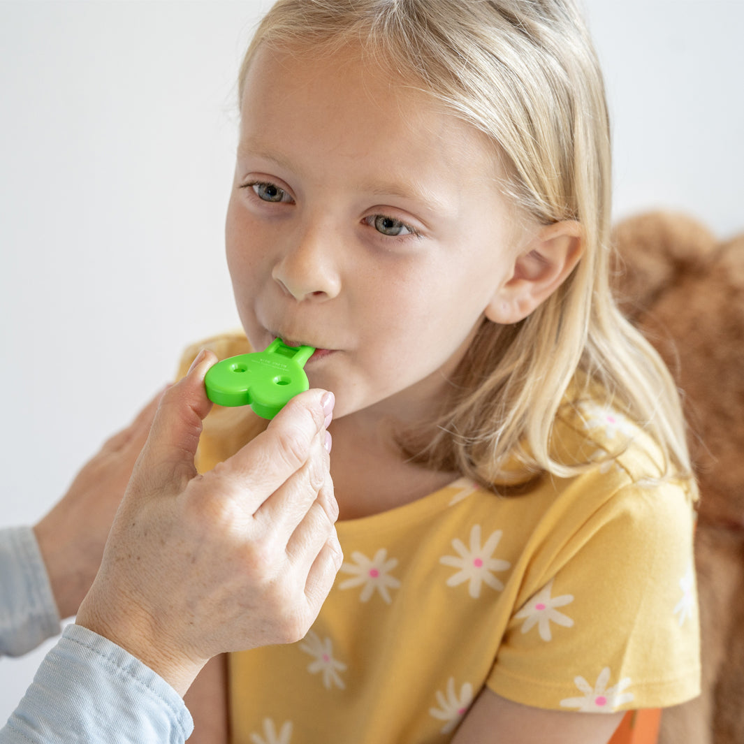 TalkTools Horn #5 - A horn instrument from the TalkTools Horn Hierarchy, utilized in speech therapy and oral motor exercises. It represents a moderate level of difficulty within the hierarchy, which ranges from #1, the easiest, to #12, the most challenging