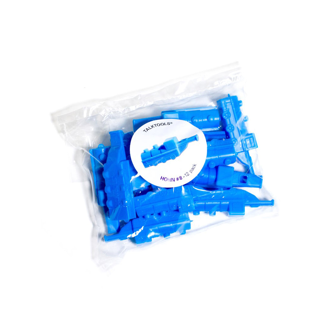 TalkTools Horn #8 - A horn instrument from the TalkTools Horn Hierarchy, employed in speech therapy and oral motor exercises. It signifies a moderate level of difficulty within the hierarchy, progressing from #1, the easiest, to #12, the most challenging