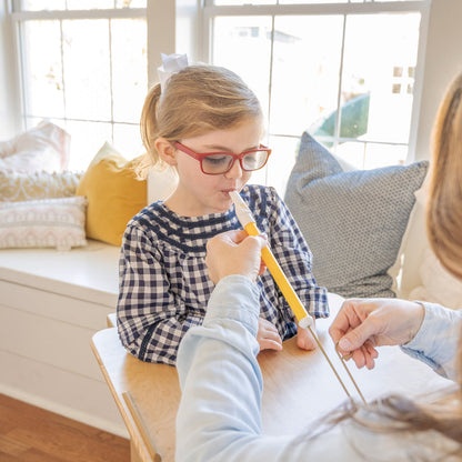 TalkTools Horn #3 - A horn instrument from the TalkTools Horn Hierarchy, intended for speech therapy and oral motor exercises. It represents an intermediate level of difficulty, progressing from the easiest #1 to the most challenging #12