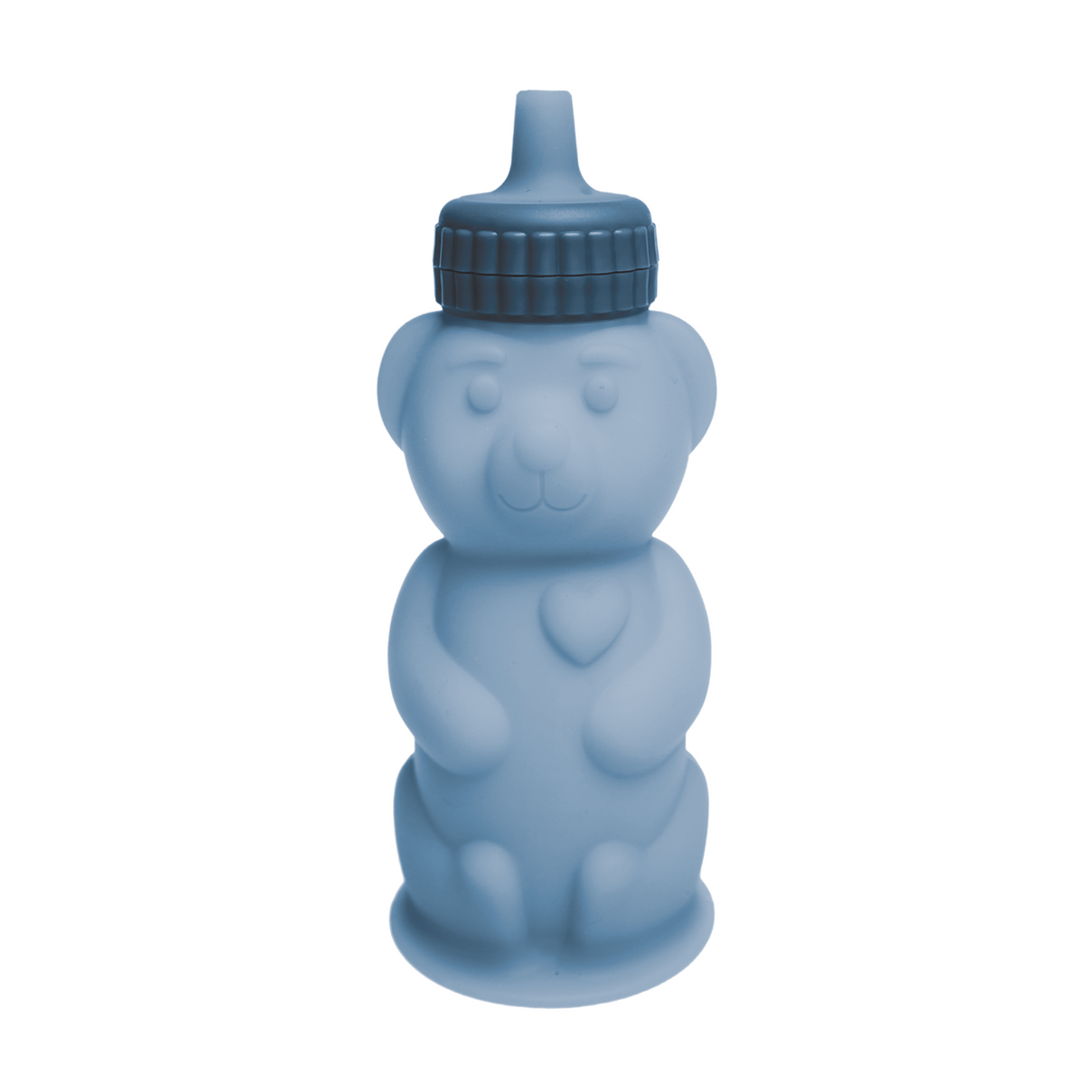 TalkTools Honey Bear Silicone in Ocean blue with a dark lid