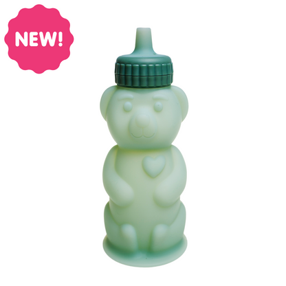 TalkTools Honey Bear Silicone therapy cup, front view